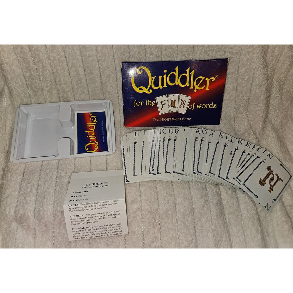 Vintage Quiddler For the Fun of Words- Short Word Game 1998 Edition